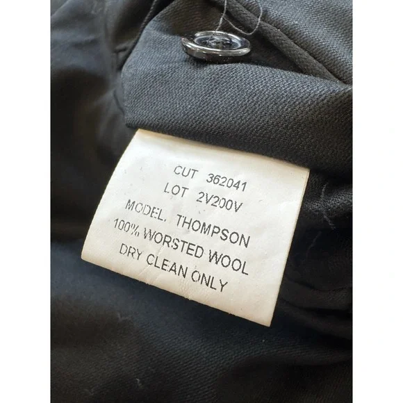 John Varvatos Suit 2 Piece Mens 38 SH Set Worsted Wool Single Needle Black 32 SH